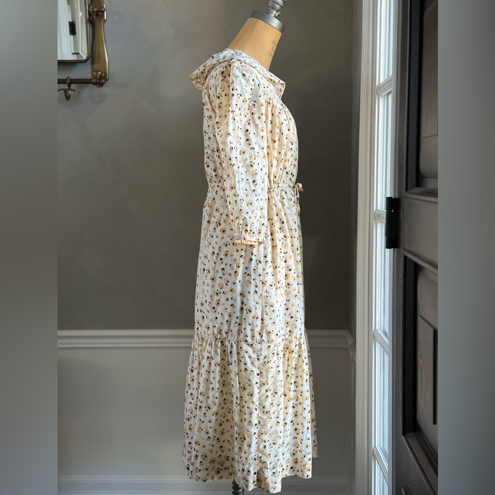 ba&sh Floral Midi Dress in Cream and Black - Picture 3 of 14